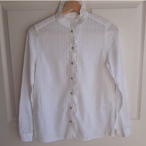 Sezane White Clip Dot Solange Shirt Size 36 US 4